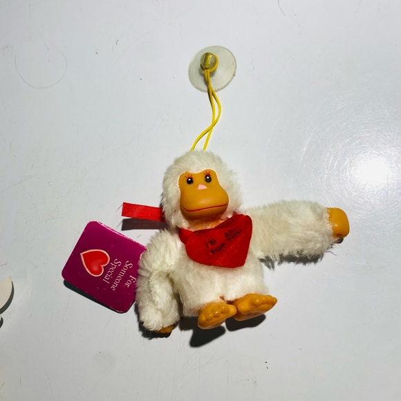 Vintage valentines suction cup rubber and plush ornament - Picture 6 of 7